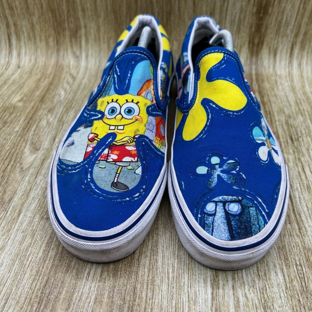 Vans x Spongebob Squarepants Classic Slip-On Women's 8.5 Blue Shoes Sneakers - Picture 2 of 10